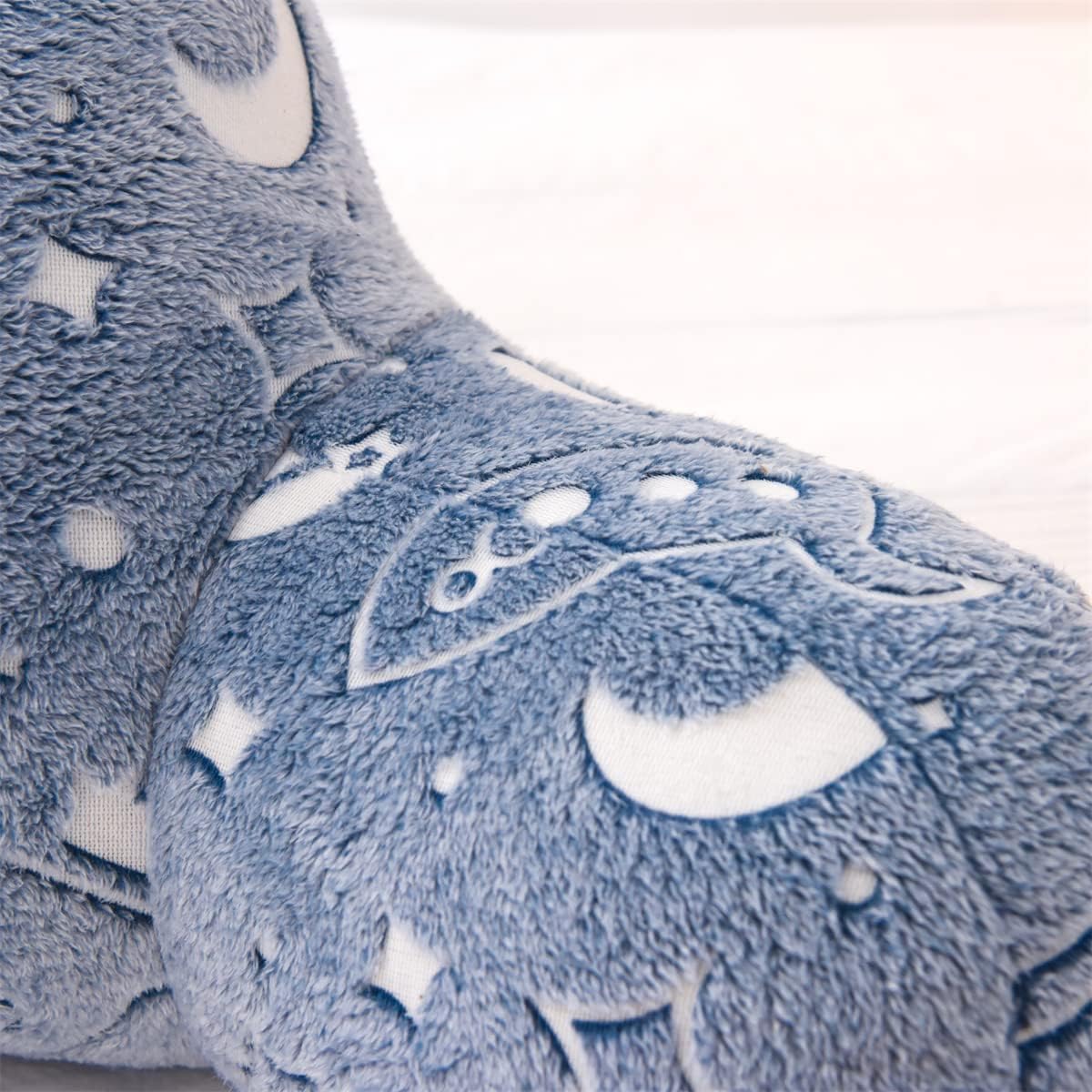 Holawakaka Glow in The Dark Reading Pillow for Sitting up in Bed Sofa Kids Teens, Space Rocket Moon Stars Backrest Pillow with Arms for…