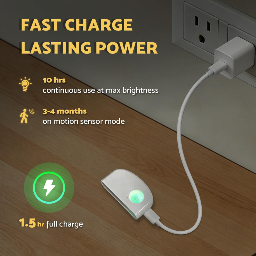 Dazzydot DAZZY DOT Rechargeable Motion Sensor Night Light, Mini Battery Night Light, Warm White Stair Lights Indoor, Ultra-Thin Magnetic Di…