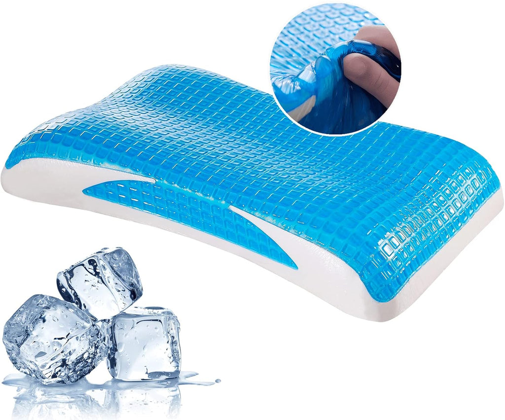 Eucior Cooling Gel Pillow, Memory Foam Cooling Gel Pillow, Cooling Orthopedic Memory Foam Pillow for Side Back Stomach Sleeper, A Relaxed Slee…