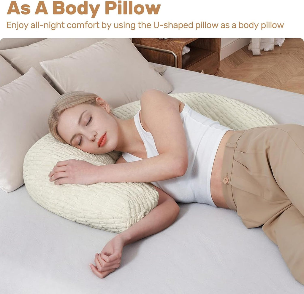 Reading Pillow for Bed, Bed Pillow for Sitting Up, Backrest Pillows with Arms for Adult, Back Support Pillows for Sleeping, Reading and…