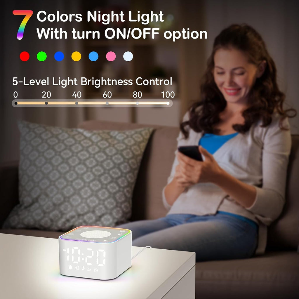 EnjoyNow Wkzay White Noise Sound Machine: 30 Non-Looping Sleep Sound relaxation for Adults - Noise Canceling for Bedroom, Adjustable…