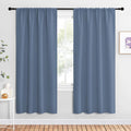 NICETOWN Stone Blue Blackout Curtains for Living Room - Triple Weave Home Decoration Thermal Insulated Solid Rod Pocket Blackout Drapes…
