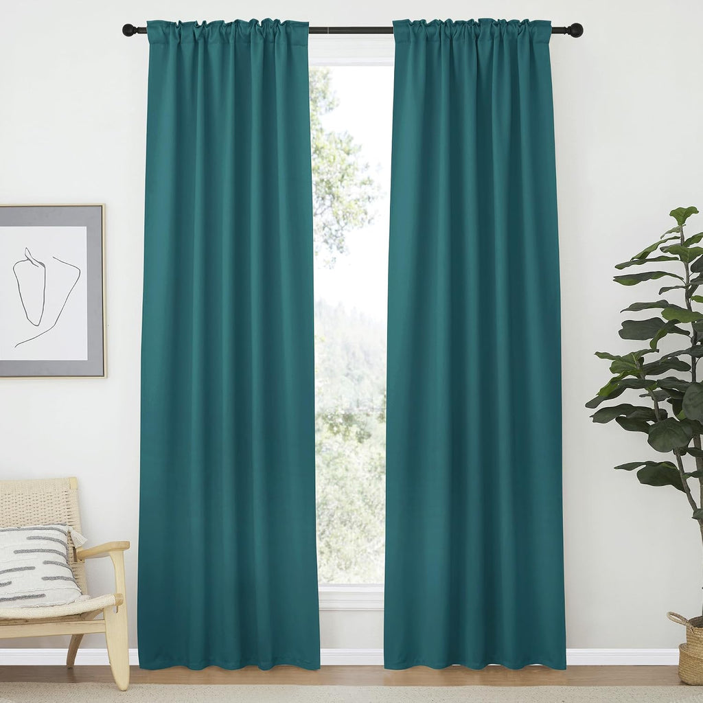 Nicetown Living Room Darkening Curtains - (Sea Teal Color) W42 x L70, Set of 2, Home Decor Room Darkening Thermal Insulated Drapery Panels…