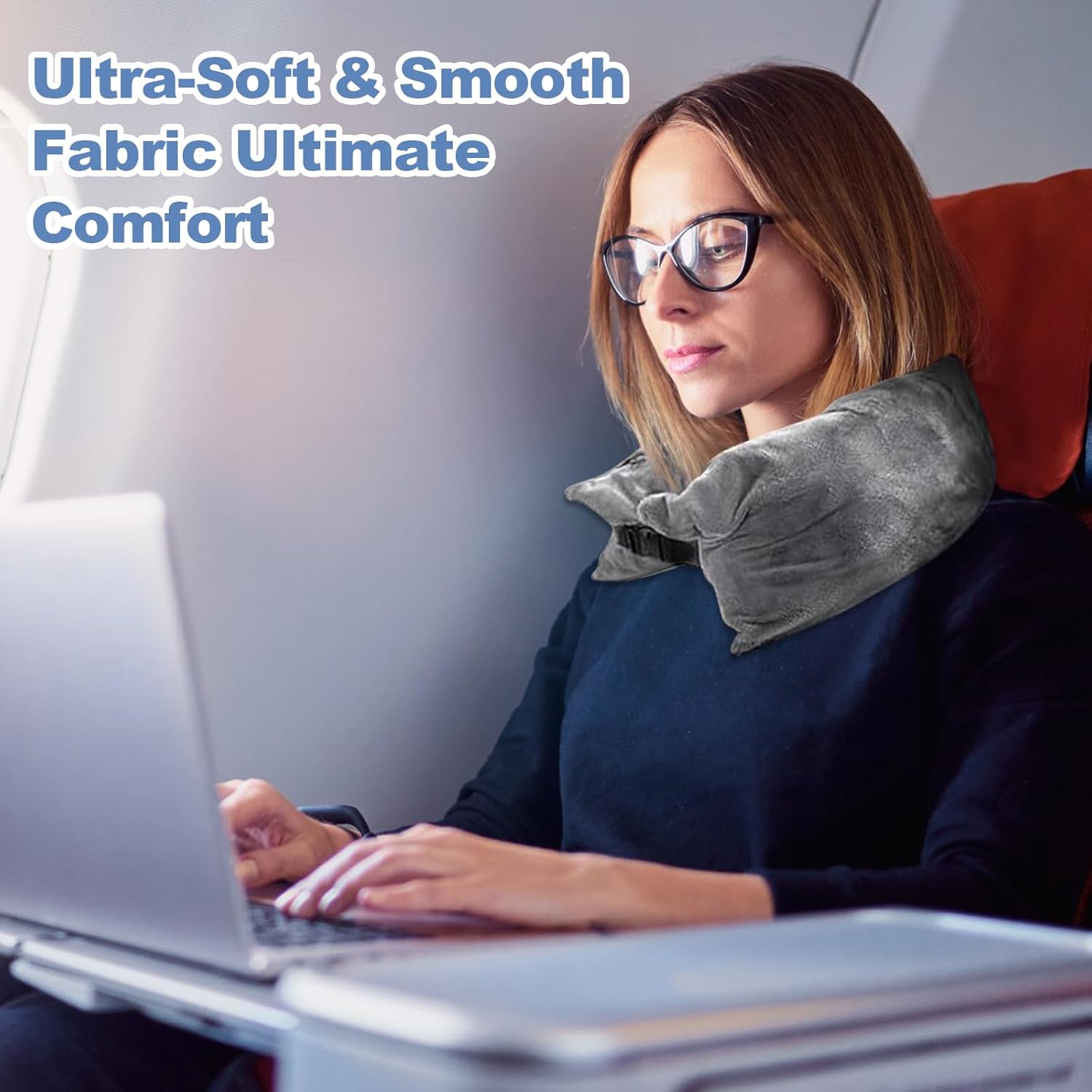2Pcs Stuffable Travel Pillow, Velvet Travel Neck Pillow Stuffed with Clothes Storage, Fits About 6 T-Shirts Travel Essentials…