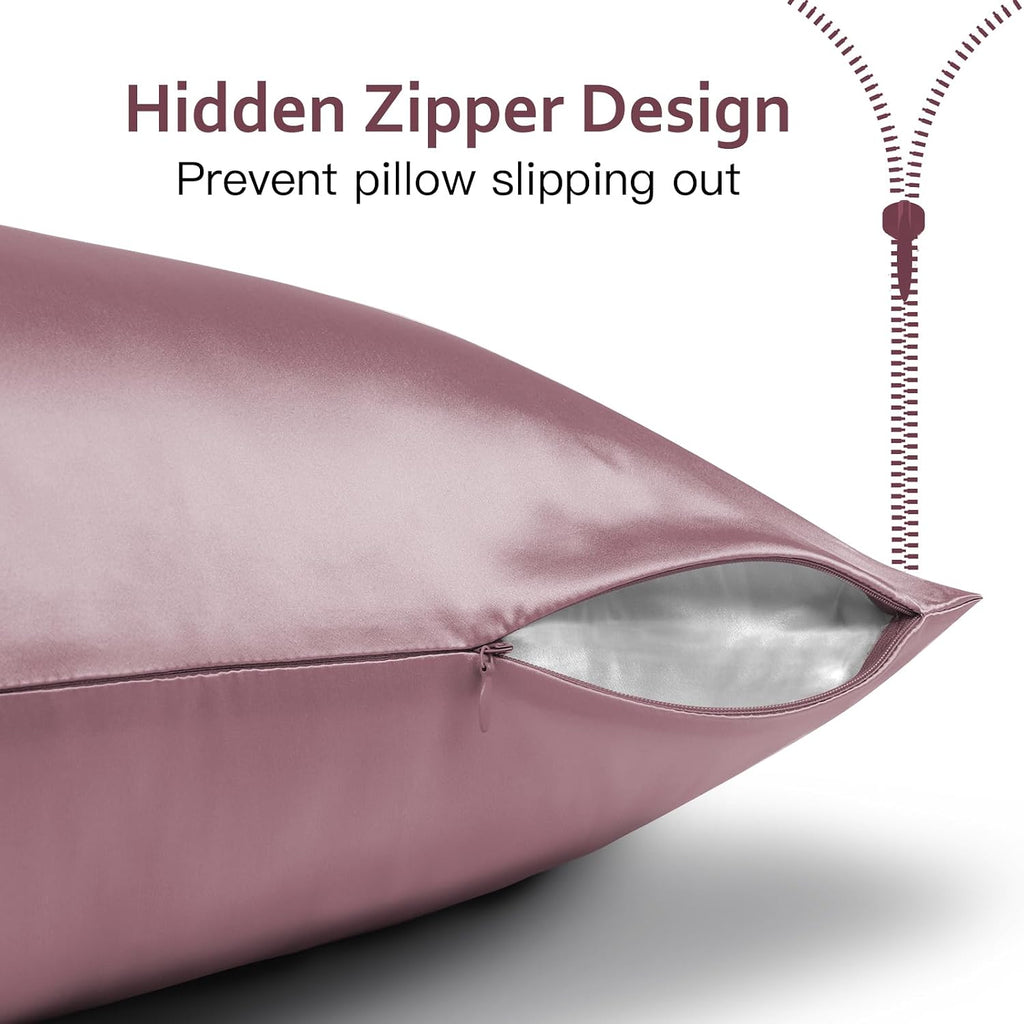 Ravmix Silk Pillowcase for Hair and Skin with Hidden Zipper, Ravmix Both Sides 21Momme Mulberry Silk Cooling Pillow Case Standard Size 20×2…