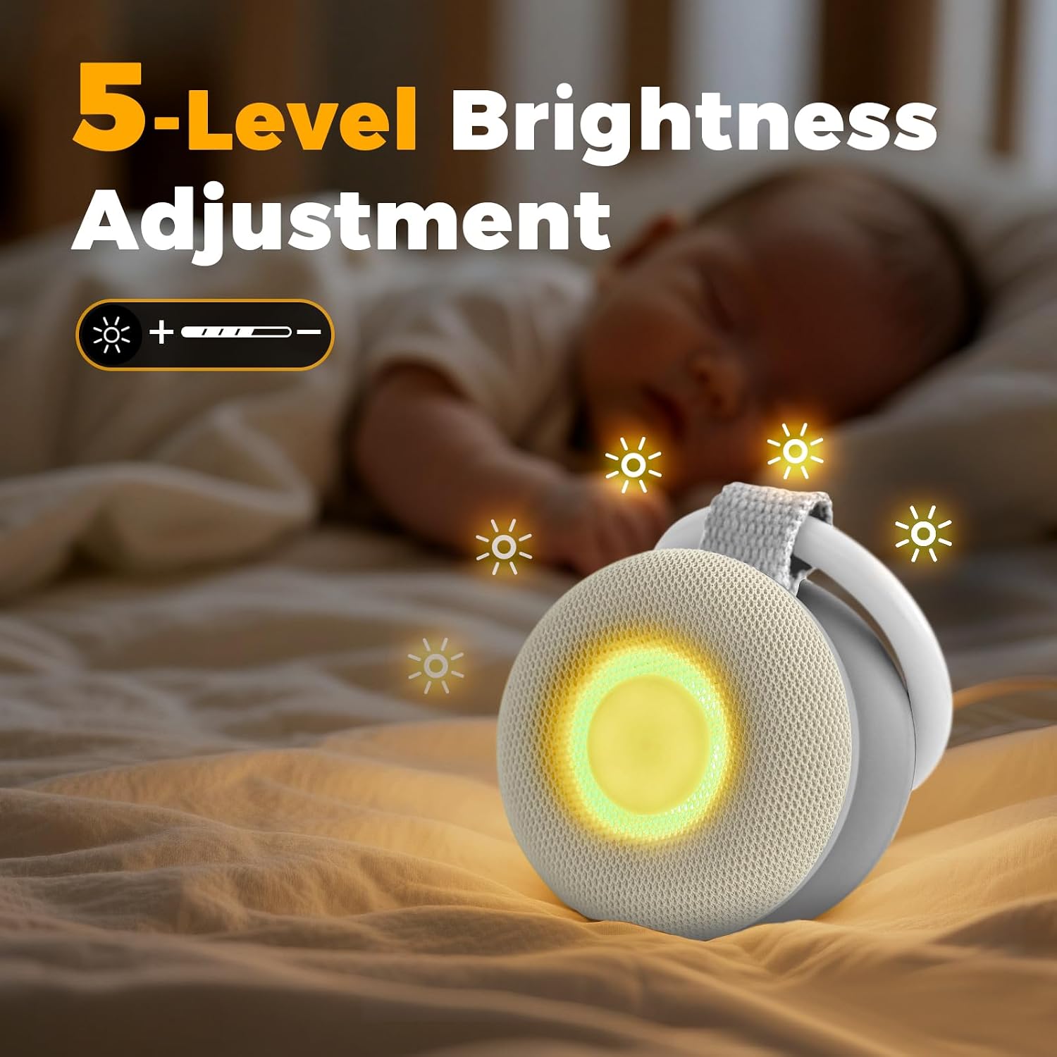 Portable Sound Machine - White Noise Sound Machine for Baby, Travel Donut Sound Machine for Sleep, 15 Soothing Sounds & 7 Colors Night…