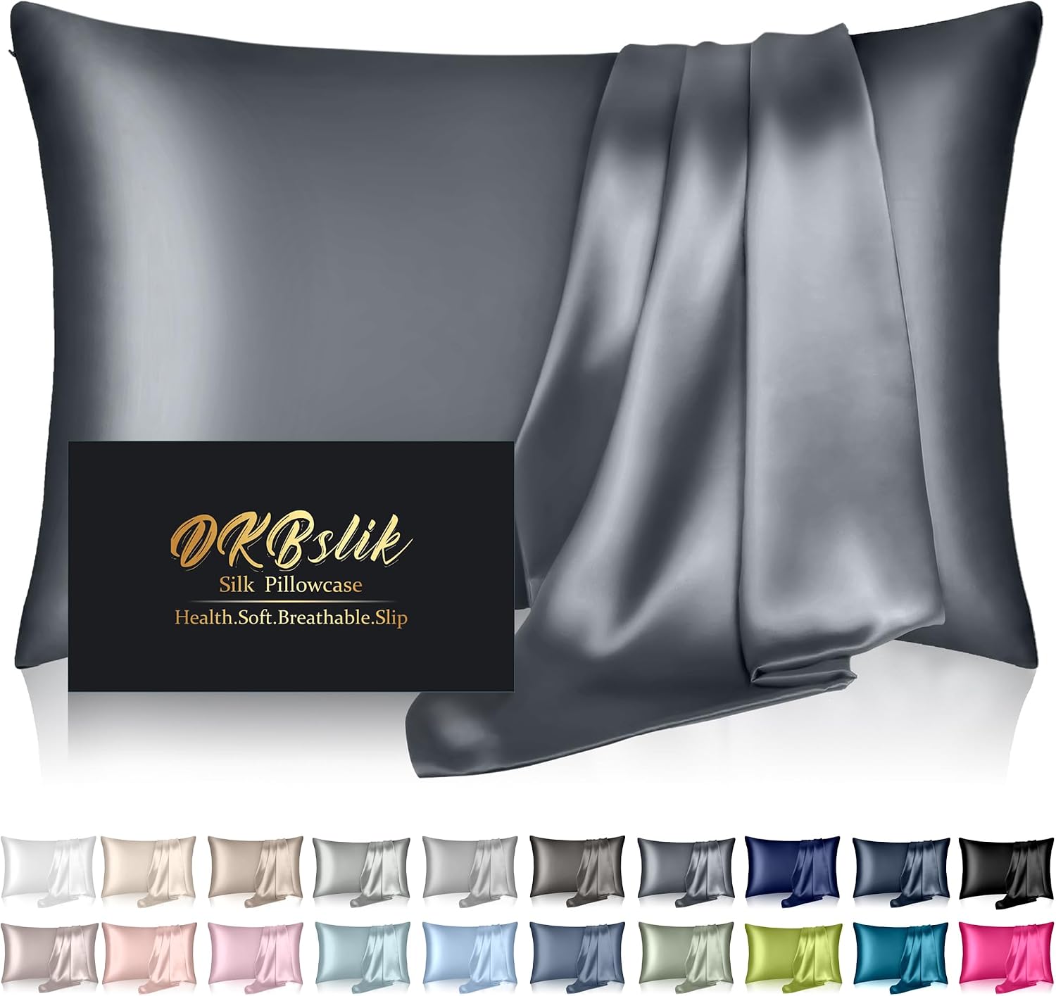 Home Mulberry Silk Pillow Cases King Size, Silk Pillowcase for Hair and Skin, Both Sides Natural Silk Satin Pillowcase for Sleeping Women w…