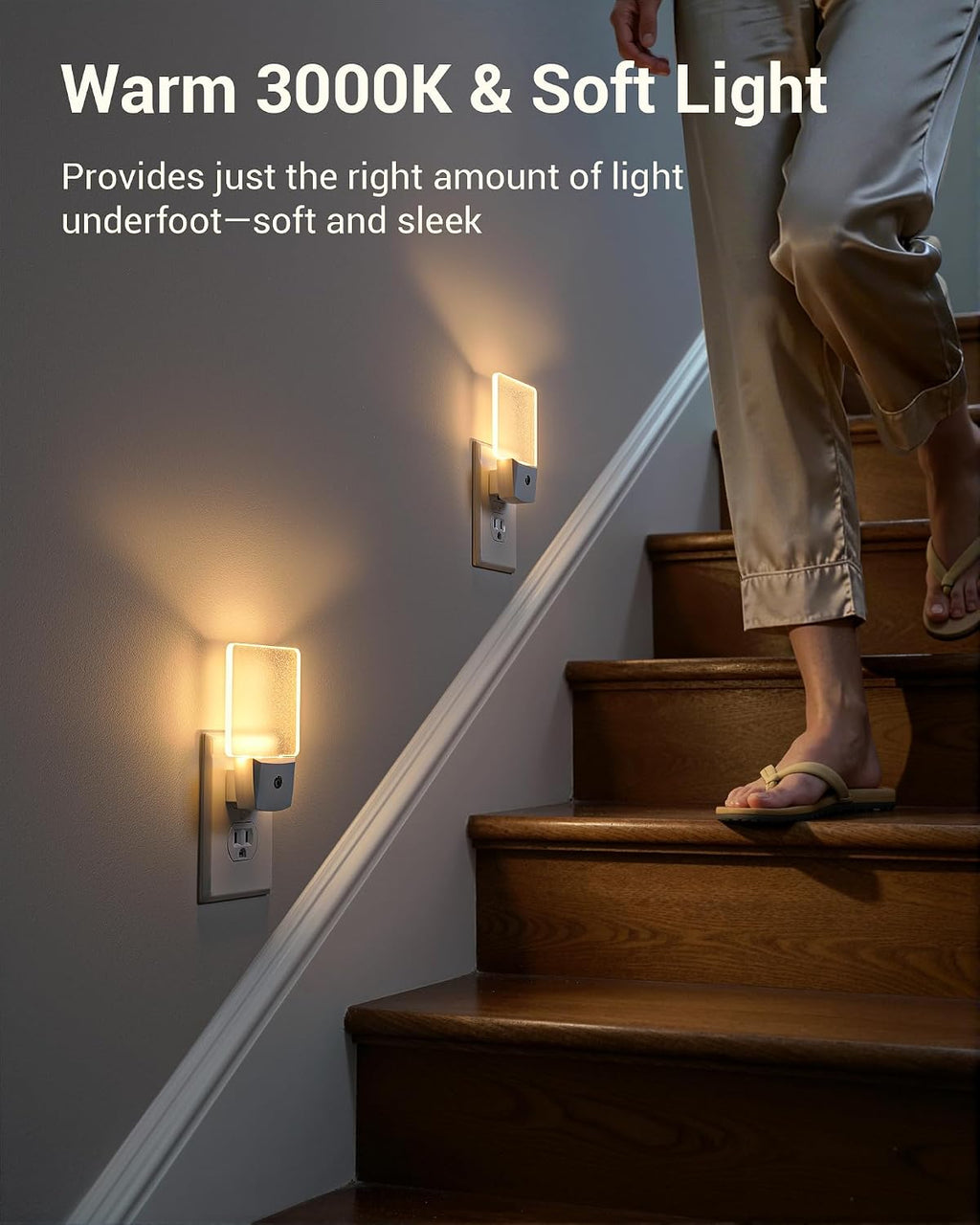 DEWENWILS Night Lights Plug into Wall, LED Night Lights for Kids, Dusk to Dawn Sensor, 3000K Warm Nightlight for Nursery Room, Bathroom…