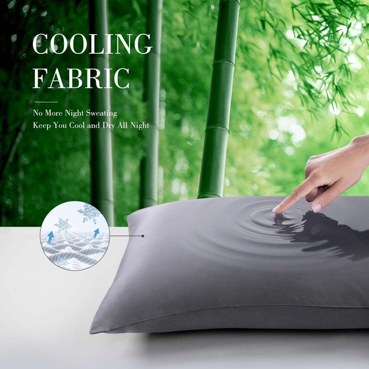 WishSmile Body Cooling Pillowcase Long Pillow Case Breathable Cool Silky Soft Rayon Derived from Bamboo Fabric, Hair and Skin Friendly, Dar…