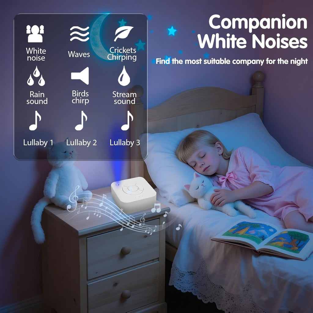 Rukico White Noise Sleep Machine, for Adults & Babies,9 Soothing Sounds, White Noise, Ocean Waves, Rain, etc, Rechargeable, Porta…