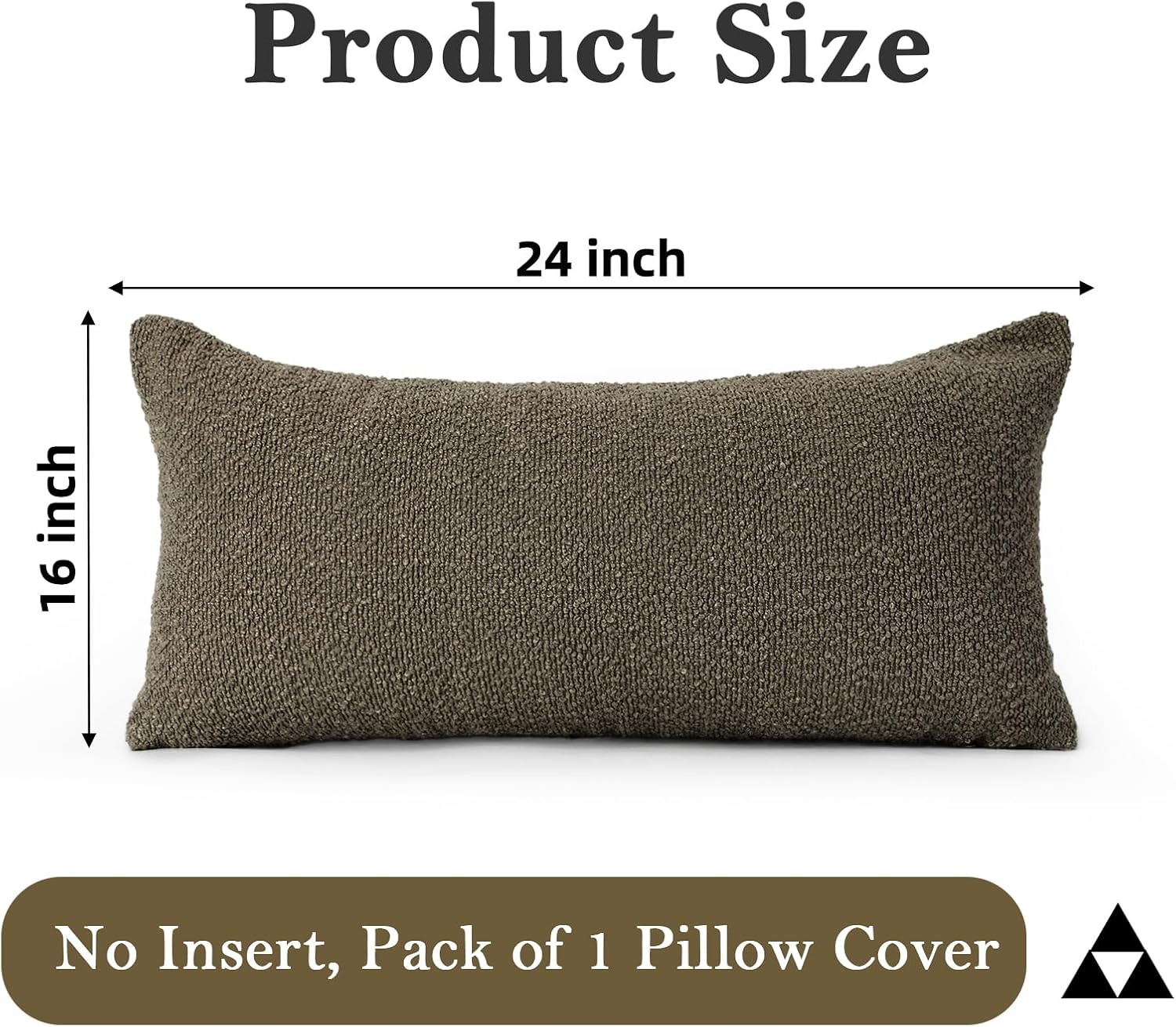 JoraLion 16x24 inch Boucle Lumbar Pillow Cover, Brown Woven Texture Neutral Long Pillow Cover Breathable Cushion Case for Couch Sofa Bed…