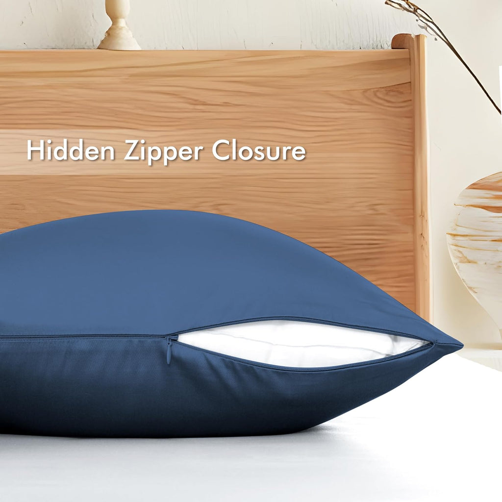 ShunjieHome 4 Pack Bamboo Viscose Pillow Protectors Toddler Size, 400 Thread Count Cooling Zippered Pillowcases for Hot Sleepers & Night Sw…