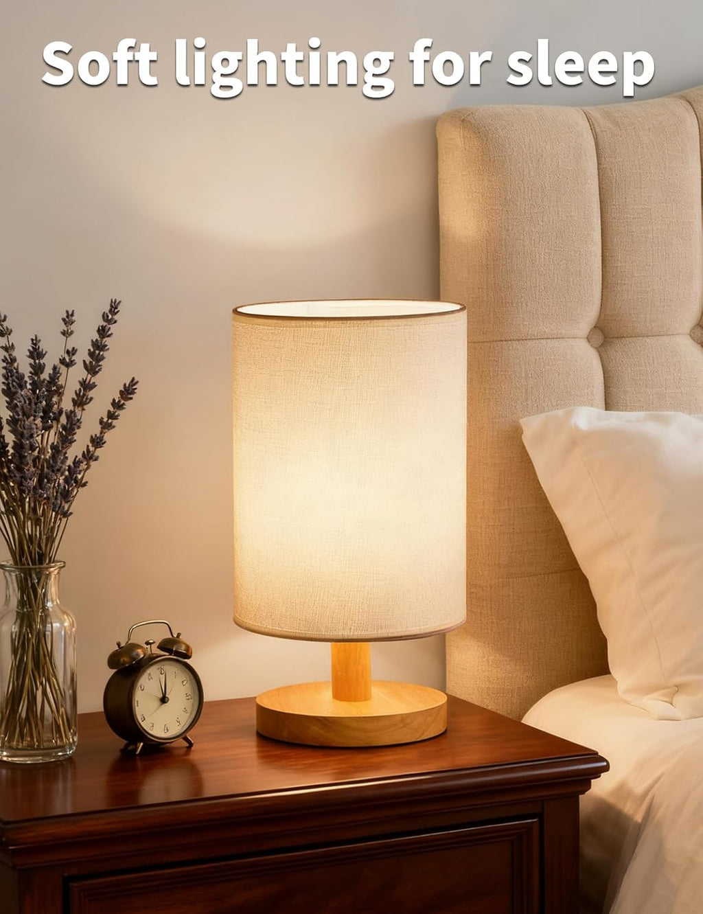 Table Lamp Set of 2, Bedside Lamp Nightstand Lamp, 3000K Warm Light Desk Lamp, USB Powered LED Reading Lamp, Boho Vintage Small Lamp for…
