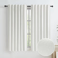 Keqiaosuocai Cream Color Blackout Curtains for Bedroom 63 Inch, 100% Blackout Linen Curtains Noise Reduction Heat Blocking Window Panels fo…