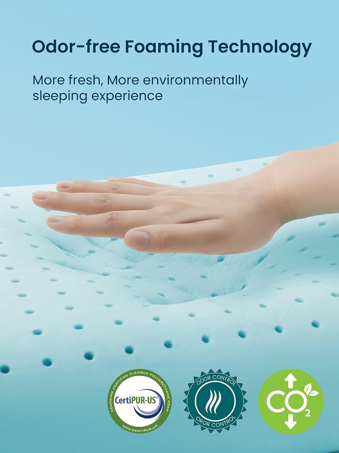 Sleepzonelife SLEEP ZONE Cooling Memory Foam Pillow - Odorless, Breathable, Skin-Friendly with Superior Support for Back, Stomach or Side S…