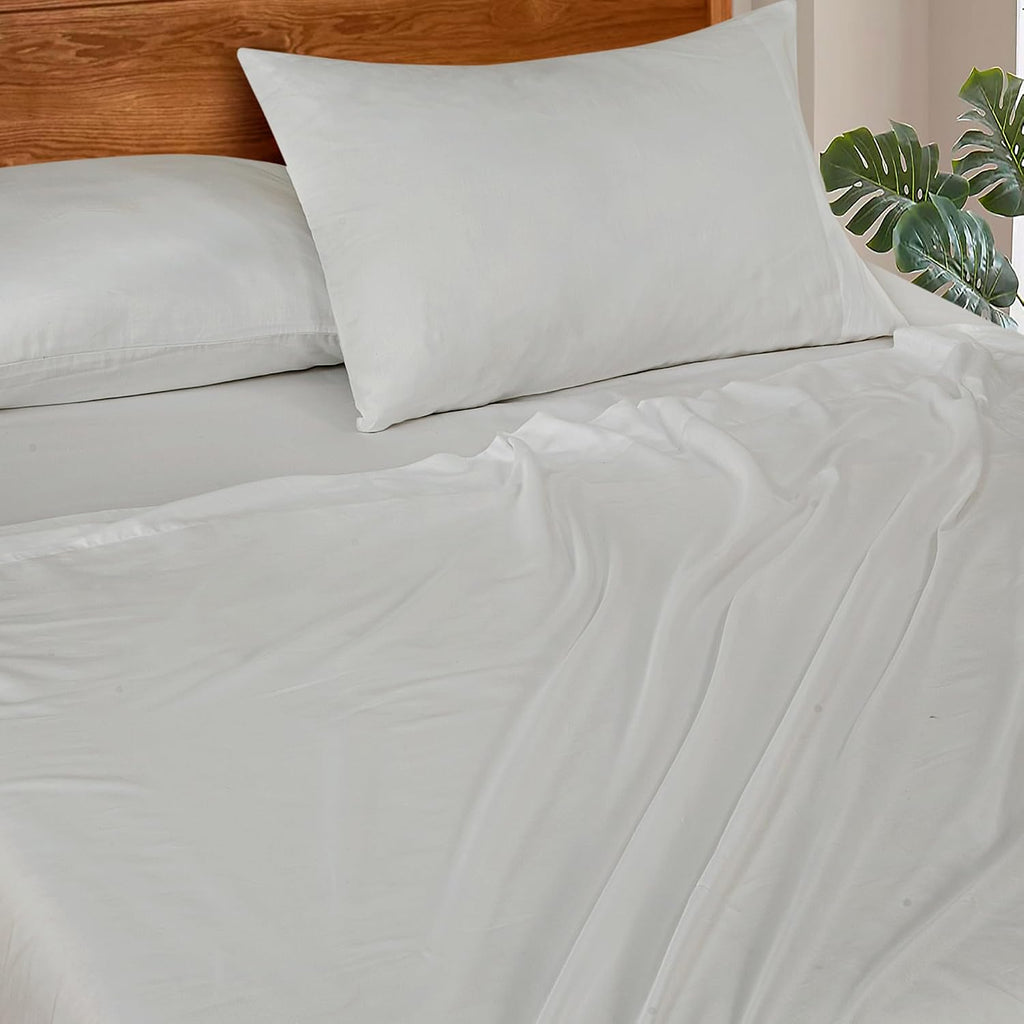 Royalelinens ROYALE LINENS 300 Thread Count 100% Long Staple Combed Cotton Sheet Set - 4 Piece Queen Bed Sheets - 1 Fitted, 1 Flat & 2 Pill…