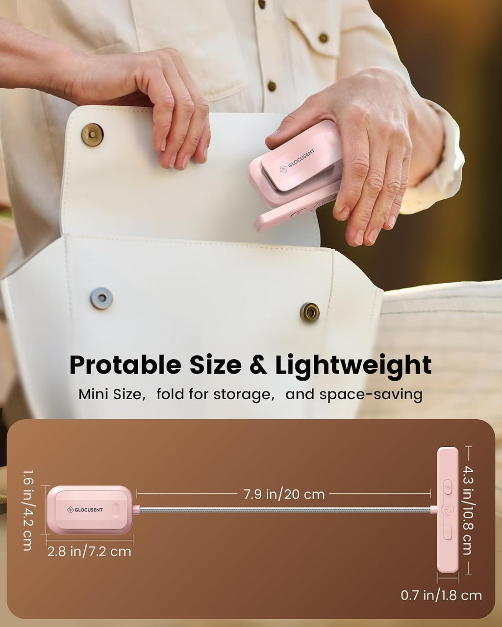Glocusent 26 LED Book Light, 1200 mAh 90 Hrs Lasting Rechargeable Reading Light, 5 Amber Colors & Stepless Dimming Book Reading Light…