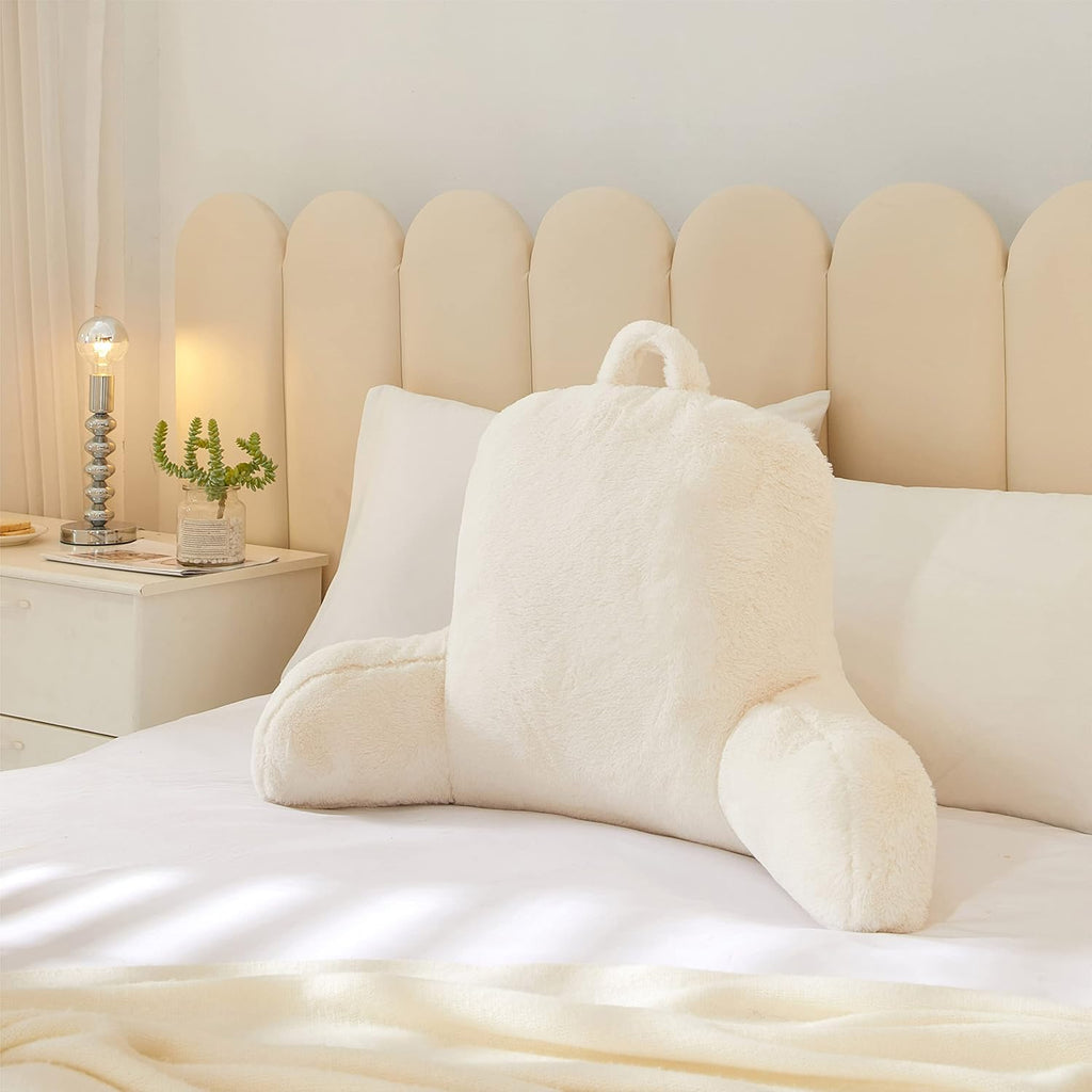 Urban Lifestyle Rabbit Faux Fur Backrest Pillow, Ivory