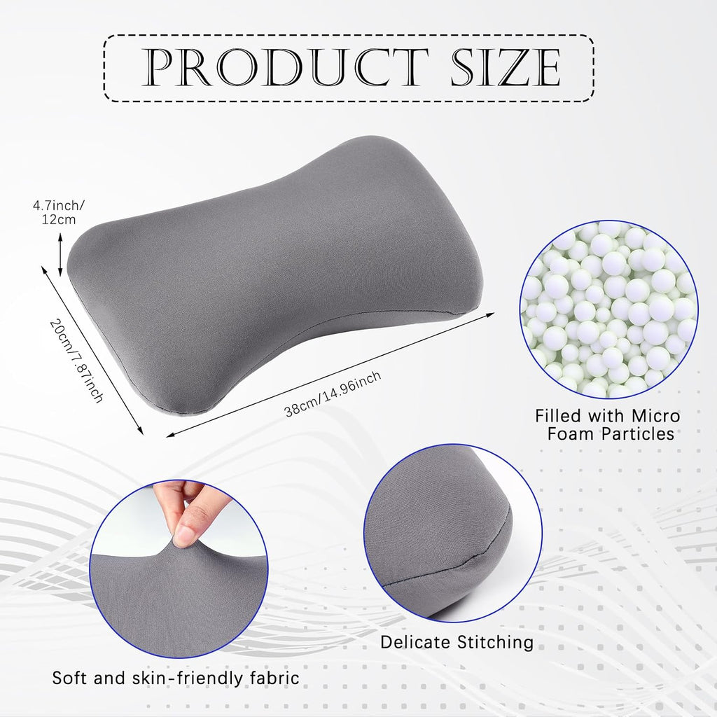 Thyle 2 Pack Bead Neck Pillow Small Bone Shape Neck Support Cushion for Bed Sofa Travel Soft Pillow for Home Sleeping Headrest and Lumbar…