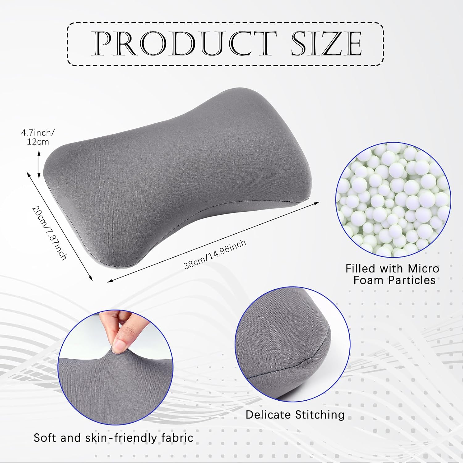 Thyle 2 Pack Bead Neck Pillow Small Bone Shape Neck Support Cushion for Bed Sofa Travel Soft Pillow for Home Sleeping Headrest and Lumbar…