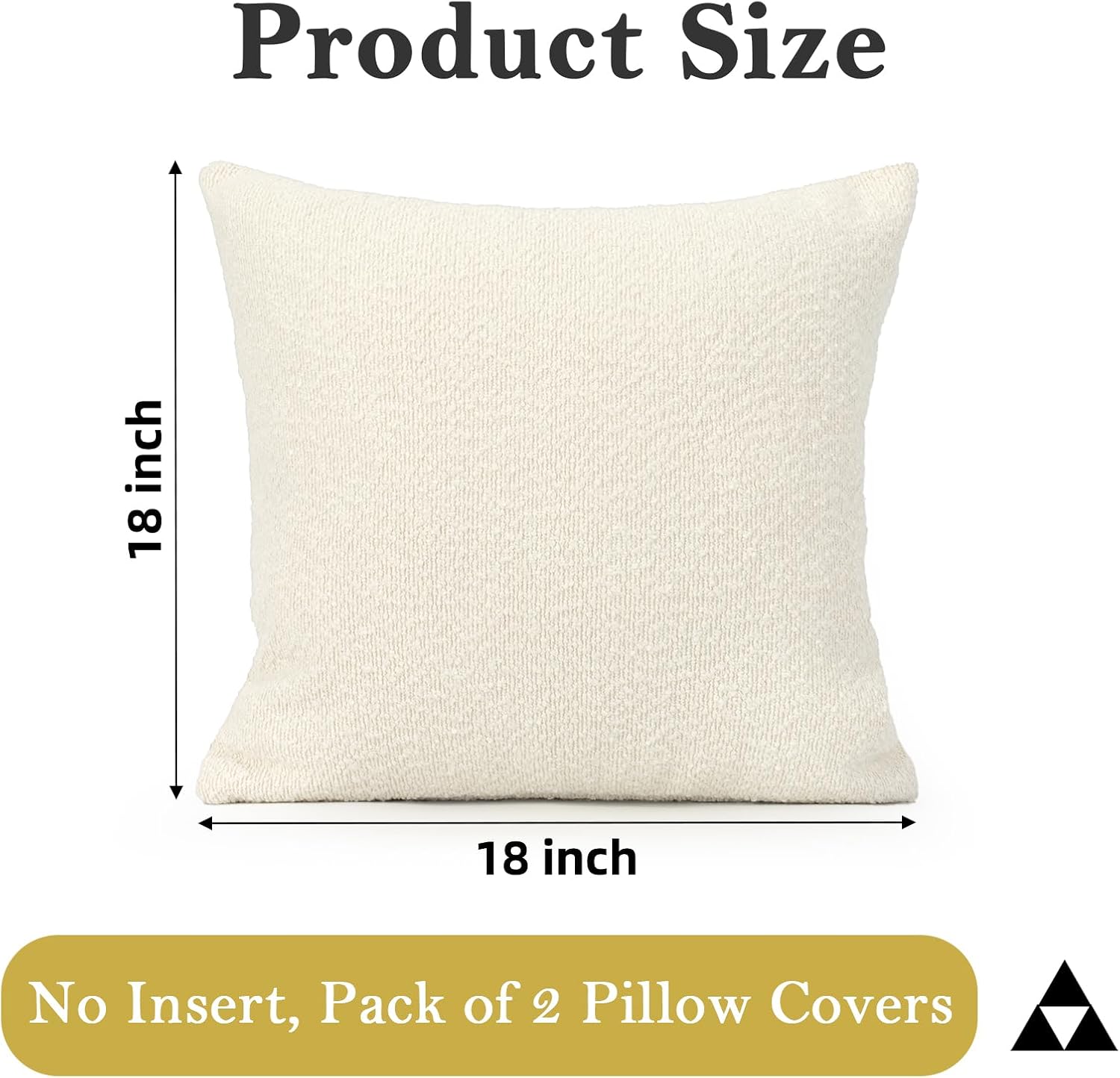 JoraLion 18x18 inch Boucle Throw Pillow Covers, Cream Woven Texture Neutral Pillow Cover Breathable Cushion Case for Couch Sofa Bed…