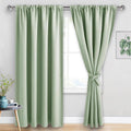 Jiuzhen Blackout Curtains for Bedroom - Thermal Insulated Room Darkening Rod Pocket Curtains for Living Room, Set of 2 Panels with Tiebacks…