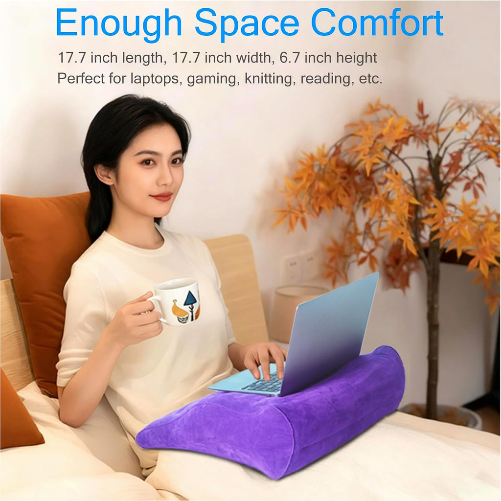 Bed Reading Pillow with S-Curve, Gaming Pillow for Working Crocheting, Ergonomic Bed Wedge Pillow for Sleeping, Inflatable Backrest…