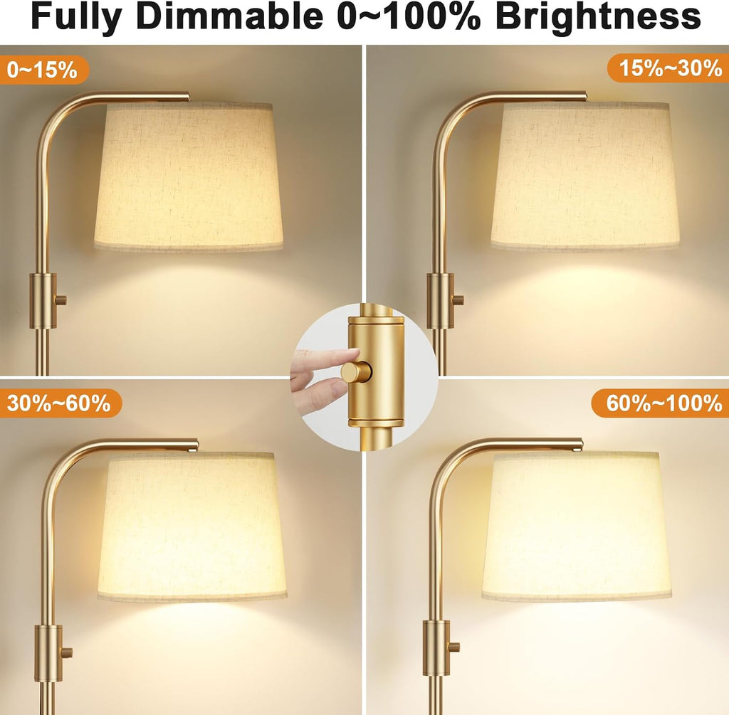 Ambimall Fully Dimmable Floor Lamp - Floor Lamps with 9W LED Bulb, Standing Lamps for Living Room with Adjust Head, Modern Standing Tall…