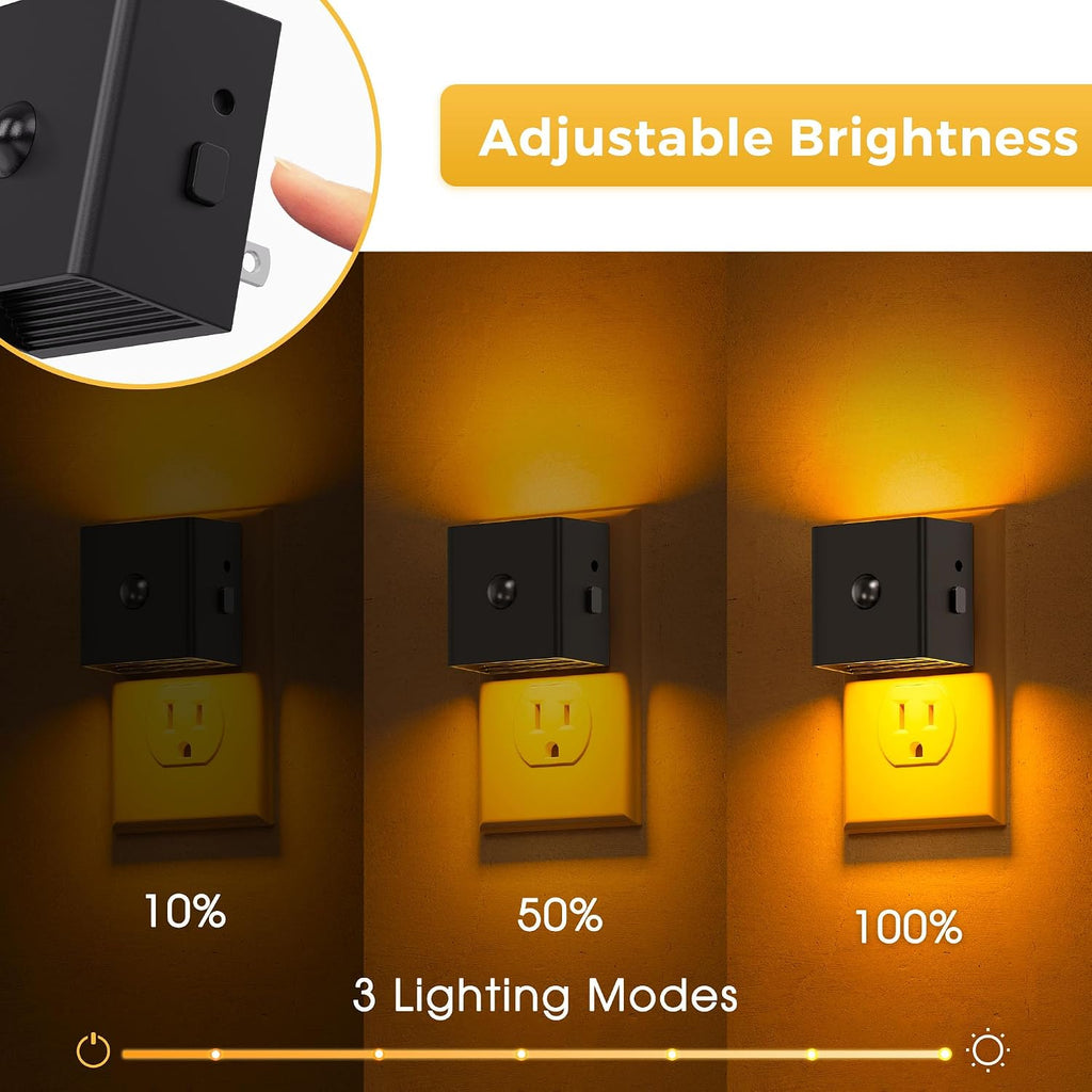 L LOHAS LED Motion Sensor Night Light, [4-Pack] Motion Activated Night Light, Motion Sensor and Dusk to Dawn Sensor, Brightness…
