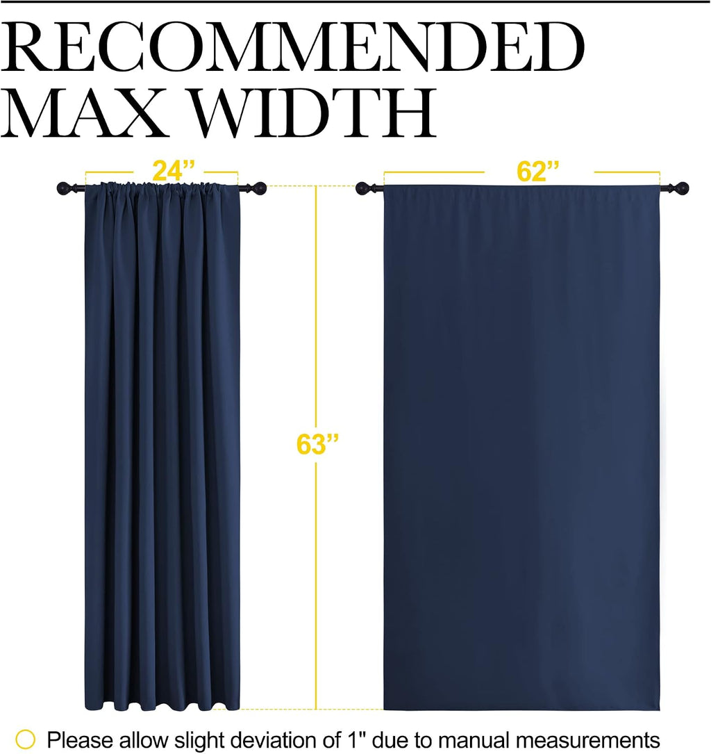 NICETOWN Blackout Curtains for Bedroom, Blackout Draperies, Home Decorations Thermal Insulated Solid Rod Pocket Blackout Drapes for Cafe…