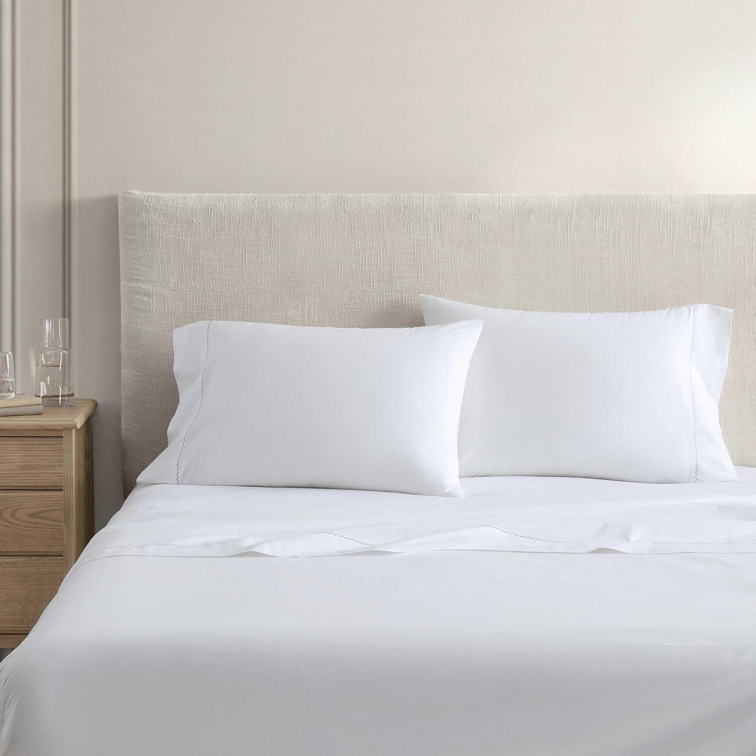 MarthaStewart Martha Stewart - Queen Size Sheets Set, Crisp & Tailored Cooling Sheets with a Smooth Cotton Percale Lightweight Feel - Bed S…