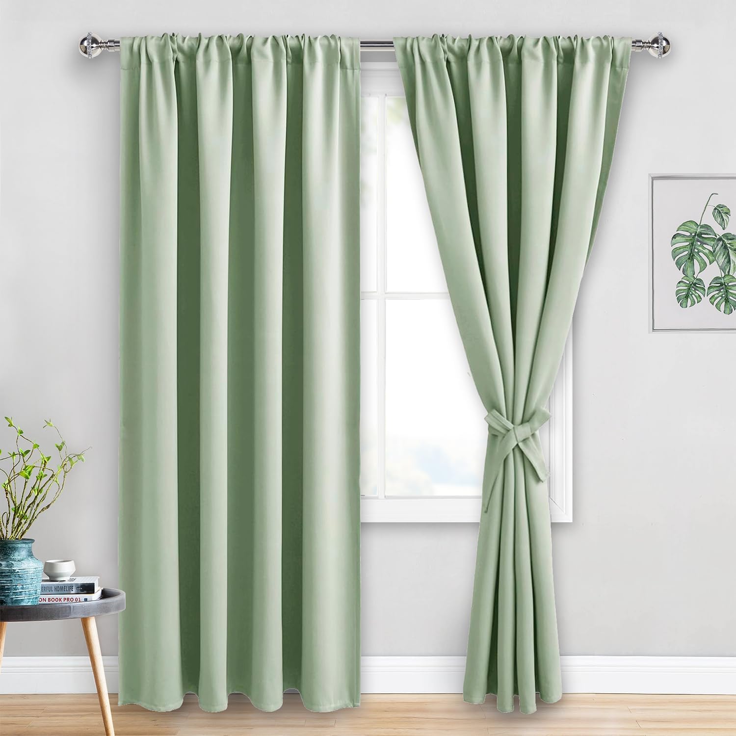 Jiuzhen Blackout Curtains for Bedroom - Thermal Insulated Room Darkening Noise Reducing, 52 x 84 Inch Length Curtains for Living Room, Set…