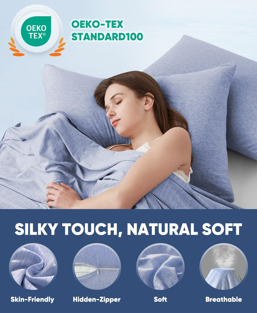 Luxear 2 Pack Cooling Pillow Cases King Size, Arc-Chill Q-Max > 0.5 for Hot Sleepers, Hair & Skin Friendly, Double-Sided, Machine Washable,…
