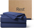 Rest ® Evercool®+ Cooling Sheet Set, Twin XL, Midnight Blue, Breathable Bed Sheets for Hot Sleepers and Night Sweats, with Pillowcases, wit…