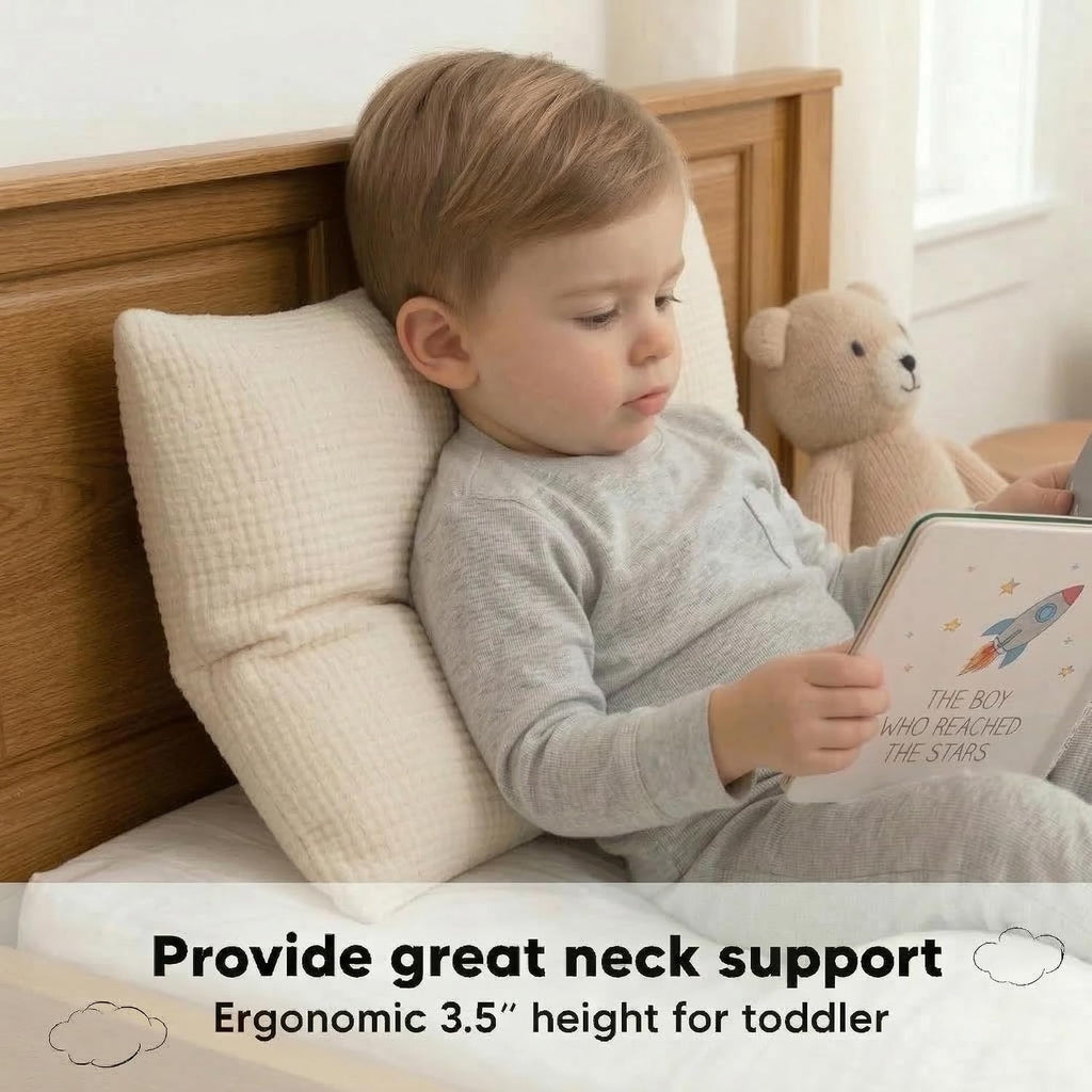 ProGoleem Pro Goleem Toddler Pillow with 100% Muslin Cotton Pillowcase – 13x18 Ultra Soft, Breathable & Machine Washable Kids Pillow for Sl…