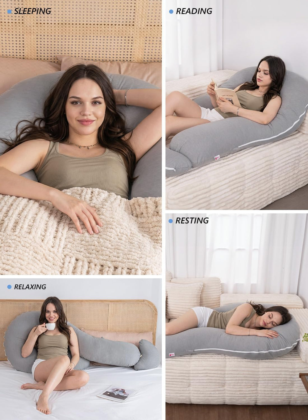 Meiz Question Mark Body Pillow for Adults & Couples - Silky Soft Cover, Cooling Full Body Support for Side Sleepers, Back & Pregnancy, with…