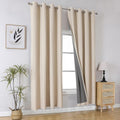 Joydeco Natural Curtains 84 Inch Length 2 Panels Set for Livingroom, Blackout Curtains 84 Inches Long for Bedroom Windows, Grommet…