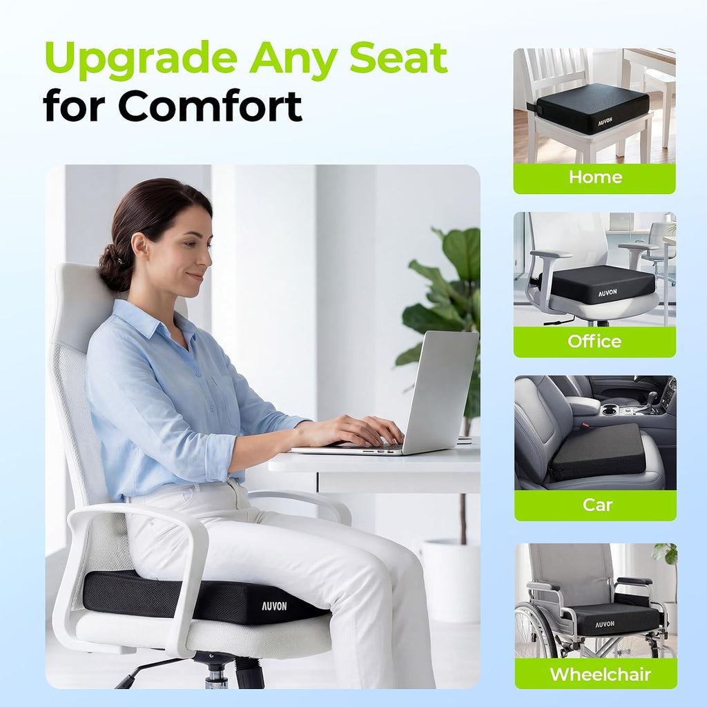 Auvon Cooling Gel Wheelchair Seat Cushion for Sciatica, Back, Pressure Sore and Ulcer, Breathable Memory Foam Chair Cushion with Waterproo…
