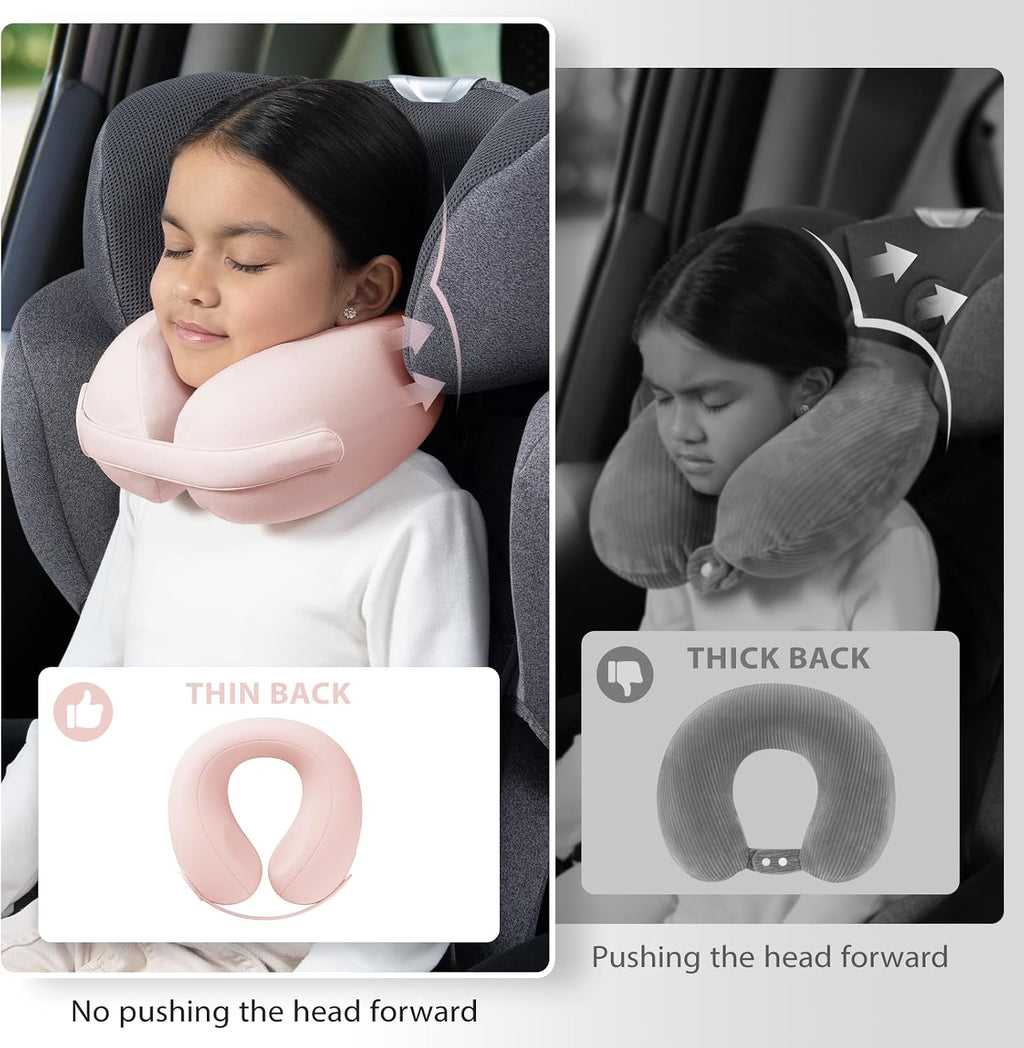 urnexttour Car Pillow for Big Kids Travel Neck Pillows, Memory Foam Neck Support Travelling Pillow with Washable Cotton Pillowcases and…