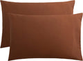 FLXXIE Pillow Cases Queen, Soft Microfiber Pillow Covers with Envelope Closure, Wrinkle Resistant Pillowcases, 2 Piece Set, 20x30, Brown