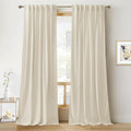 Rybhome RYB HOME Beige Velvet Curtains for Bedroom Living Room, Thermal Insulated Privacy UV Heat Blocking Luxurious Soft Rod Pocket Back T…