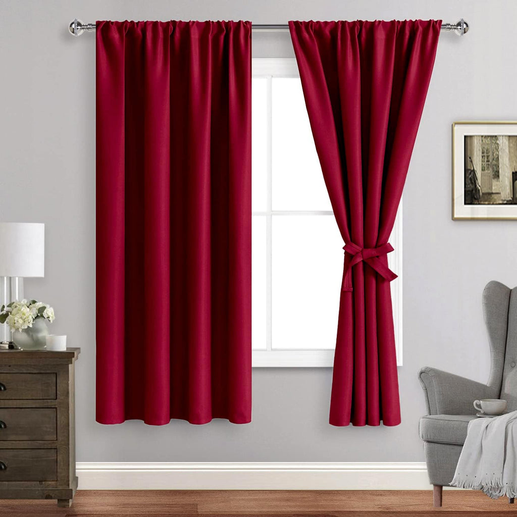 Jiuzhen Blackout Curtains for Bedroom - Thermal Insulated, Noise Reducing Room Darkening Privacy Rod Pocket Drapes for Living Room, Set of 2…