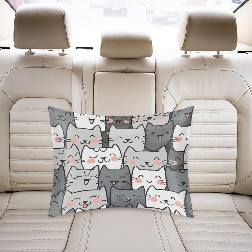 Satin Pillowcase for Hair and Skin Cute Cat Kitten Soft Silk Pillow Case with Envelope Closure Cooling Pillow Cases Slip Standard Size…