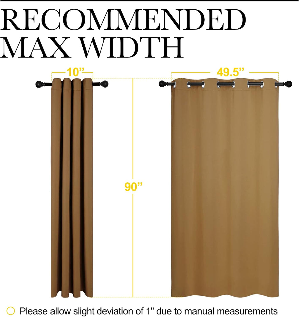 Nicetown Sleek Blackout Curtains 90 inches Length for Windows, Noise Reducing and Block Draft Panels for Door Doorway Laundry Office Luxury…