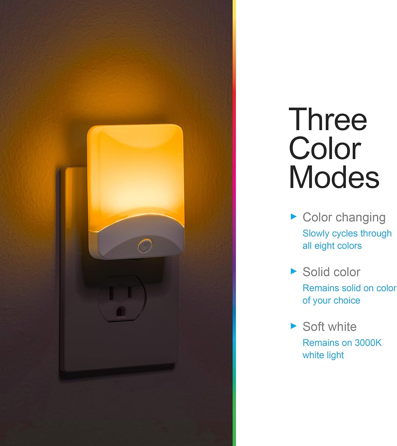 GE Color Changing LED Night Light for Kids, Dusk to Dawn Sensor, Home Decor Apartment Essentials, Wall Lights for Bedroom, Ambient…
