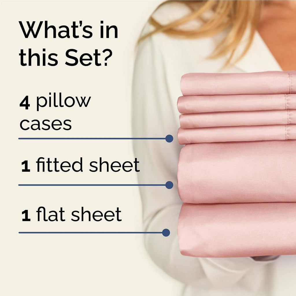 Full 6 Piece Sheet Set - Comfy, Breathable & Cooling - Hotel Luxury Bedding for Women, Men, Kids, Teens & Children - 1 Flat & 1 Fitted…