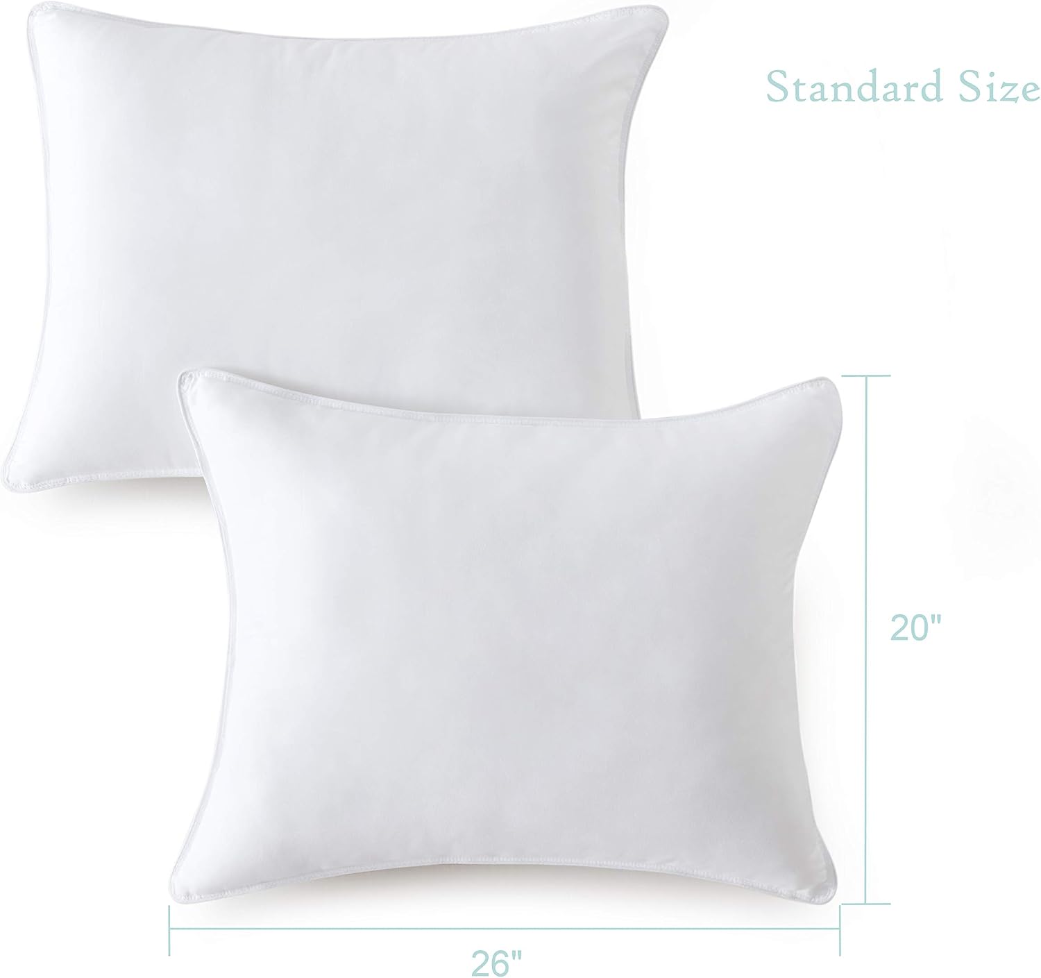 SewardParkhome Seward Park Bed Pillow Standard Size Set of 2, Shams Insert 20 x 26 inch, Down Alternative Cooling Pillows for Stomach, Side…