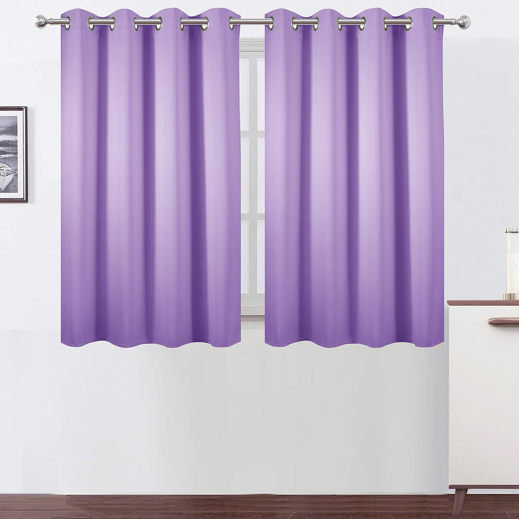 Lemomo Lavender Blackout Curtains 52 x 54 Inch Length/Set of 2 Curtain Panels/Thermal Insulated Room Darkening Blackout Curtains for Bedroo…