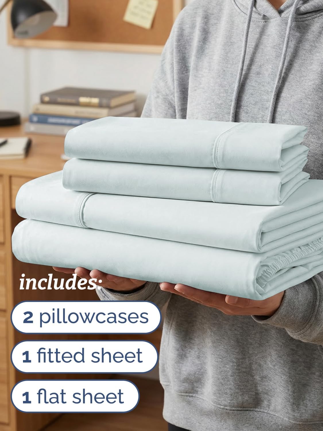 Twin XL 4 Piece Sheet Set - Comfy Breathable & Cooling - Hotel Luxury Bedding for Women, Men, Kids, Teens & Children - 1 Flat & 1 Fitted…