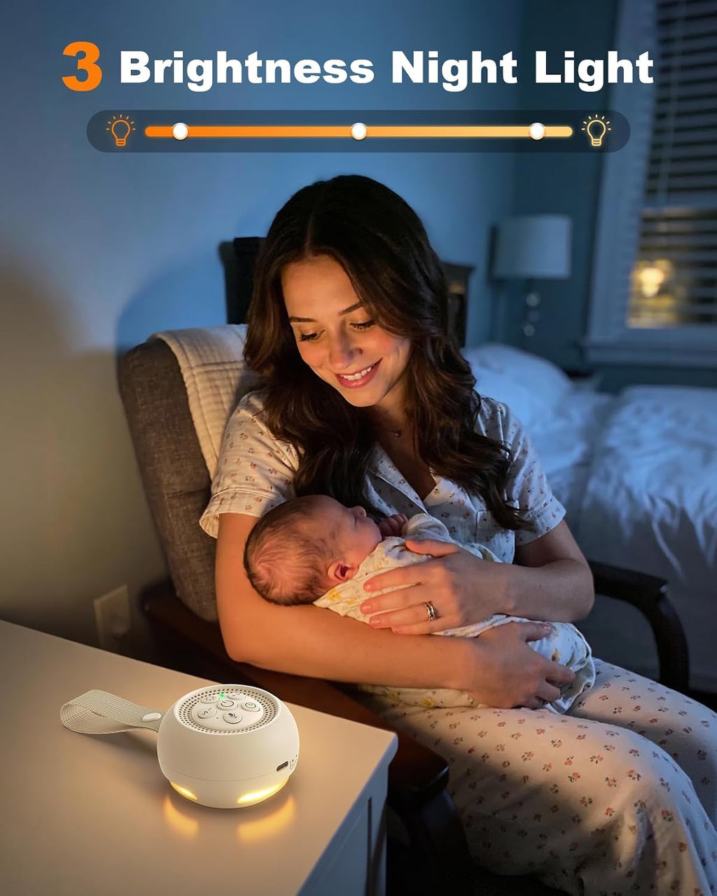 White Noise Sound Machine with Voice Recording, 16 Soothing Sounds Portable Noise Machine, Night Light, Timer, Rechargeable White Noise…